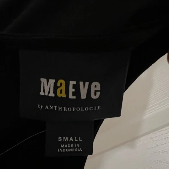 NEW Maeve Anthropologie Gathered Waist Sleeveless Midi Dress Black Women’s Small - Picture 12 of 13